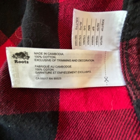 Roots oversize Buffalo plaid button down shirt size L - Picture 10 of 14